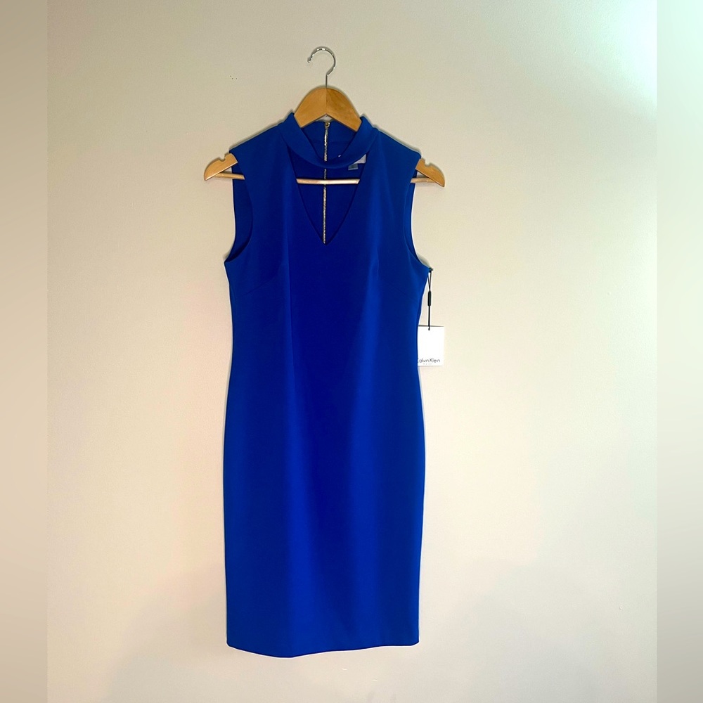 Nwt Calvin Klein Blue Professional Sheath Dress